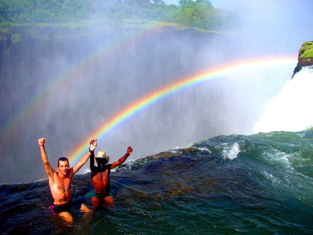 Swimming in the Devil's Pool, Victoria Falls, Zambia
