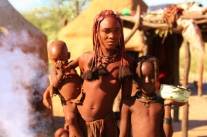 Himba family in Namibia