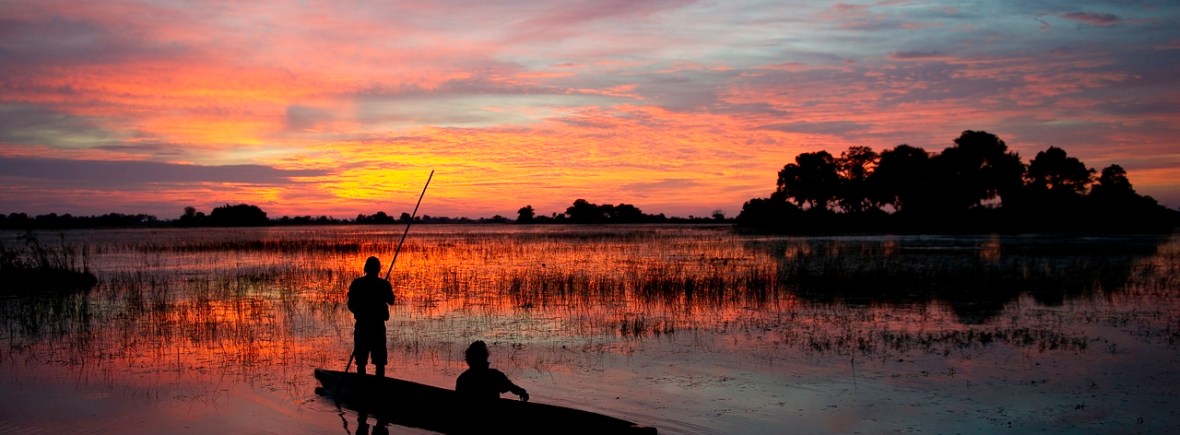 Sunset Mokoro trip in the Okavango Delta