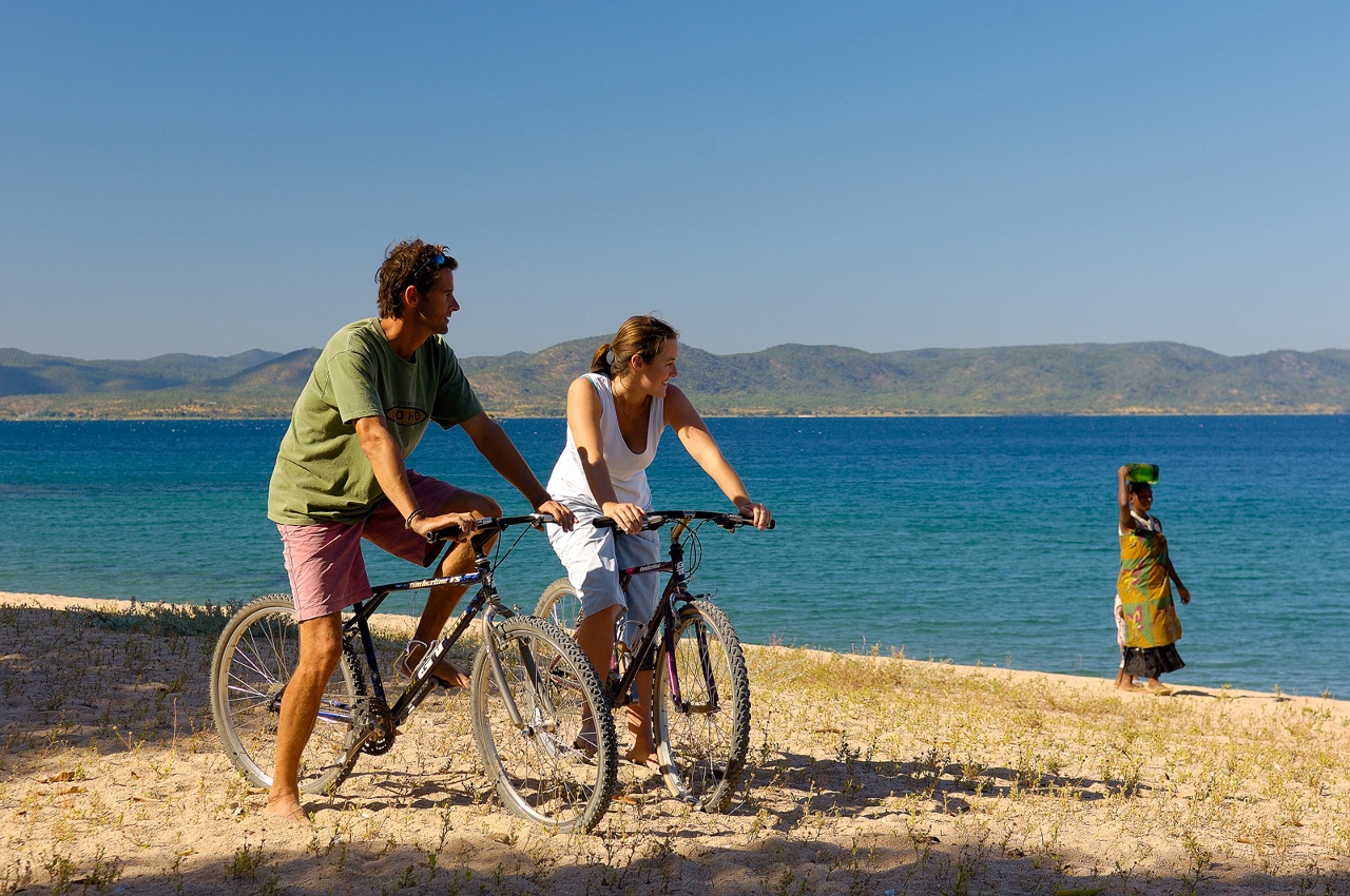 Cycling on Likoma Island from Kaya Mawa