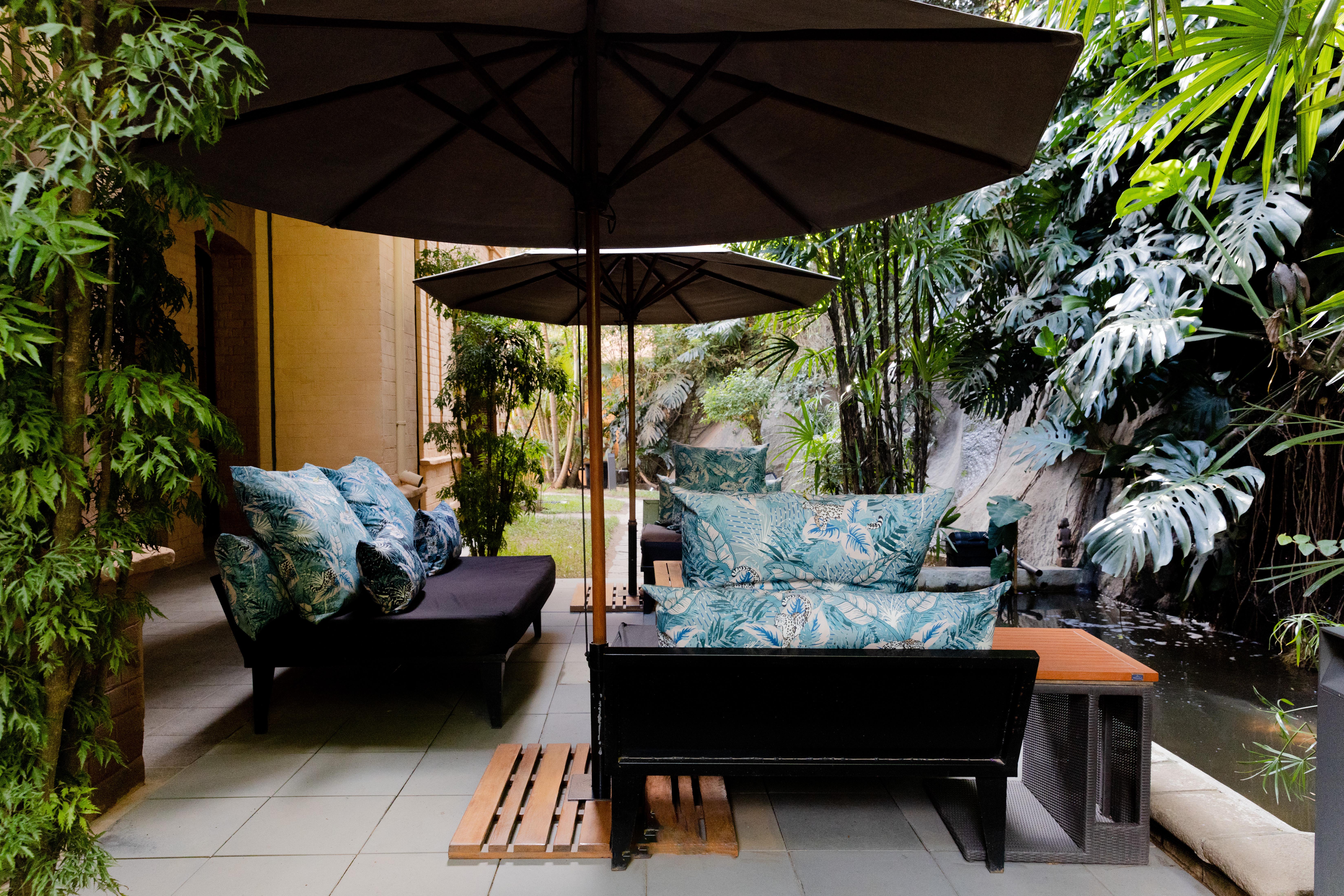 Outdoor seating at maison gallieni in antananarivo