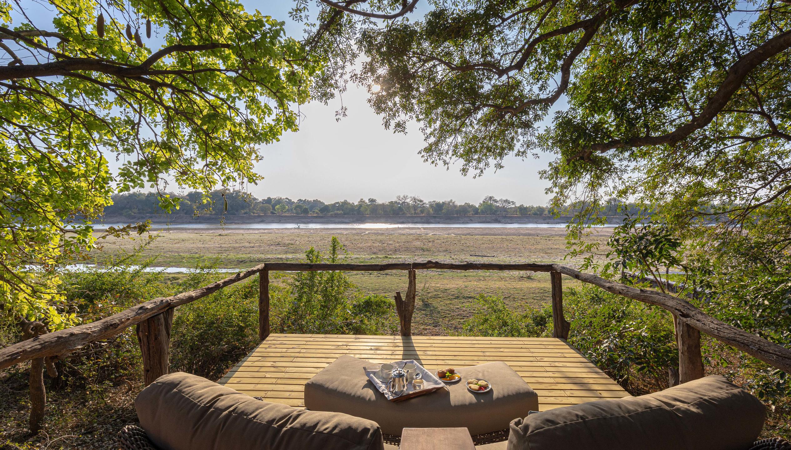 Deck Area with view over South Luangwa at Shawa Luangwa