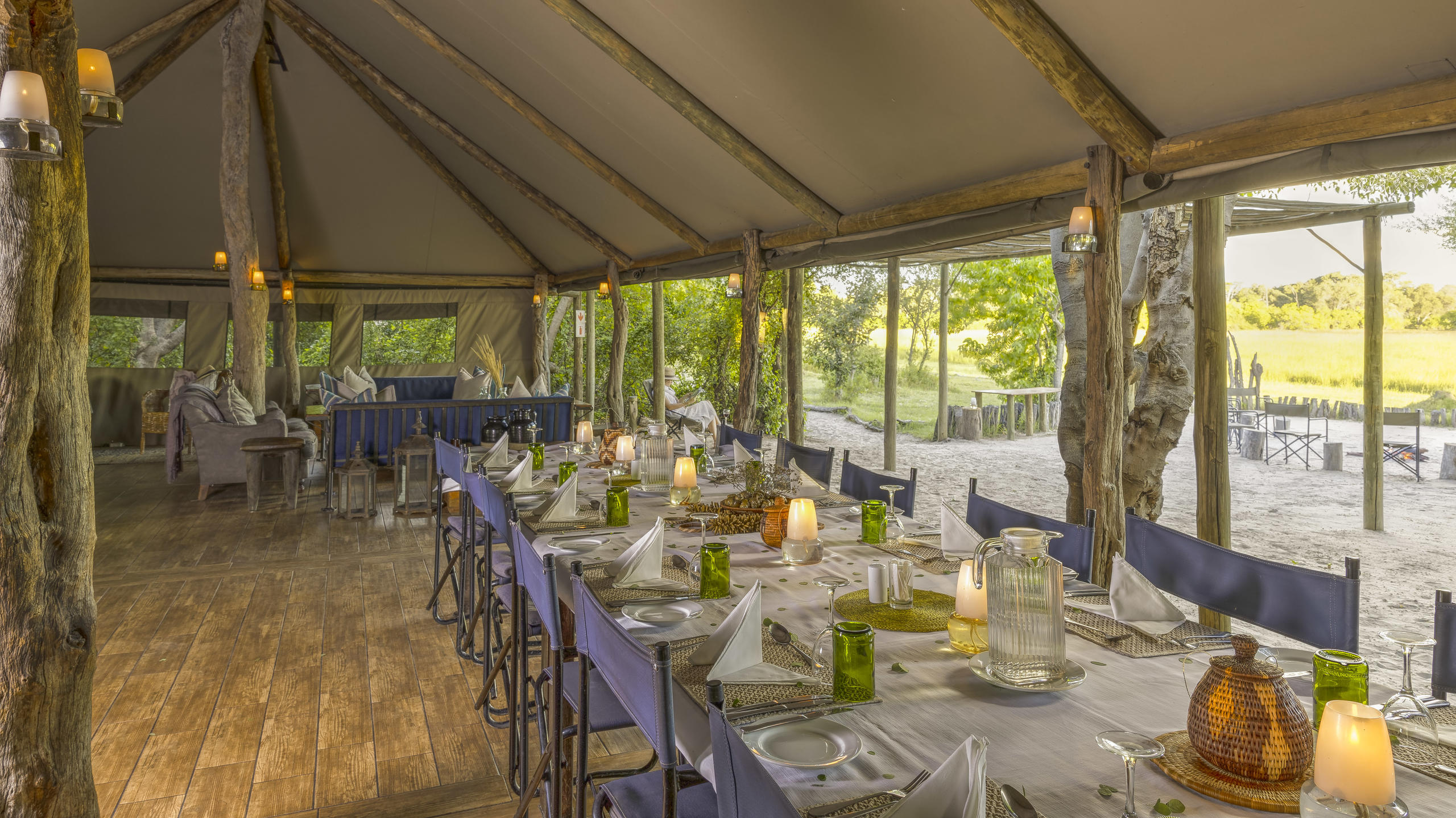 Dining area at sango safari camp