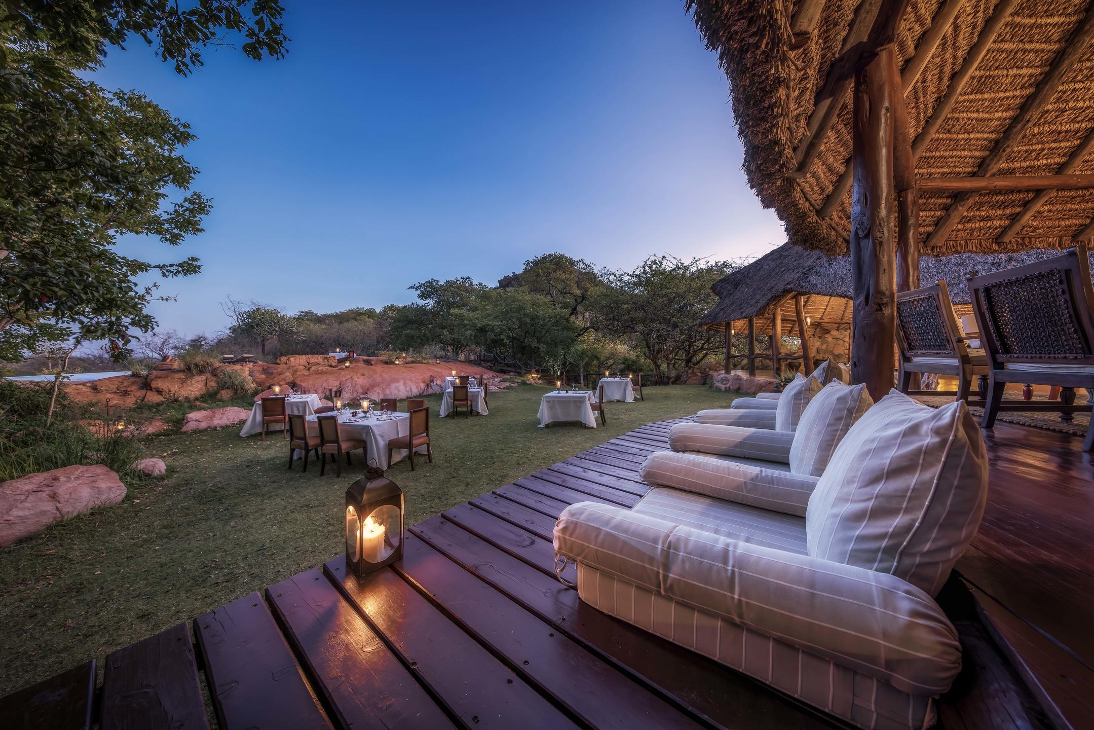 Dining alfresco at Elsa's Kopje