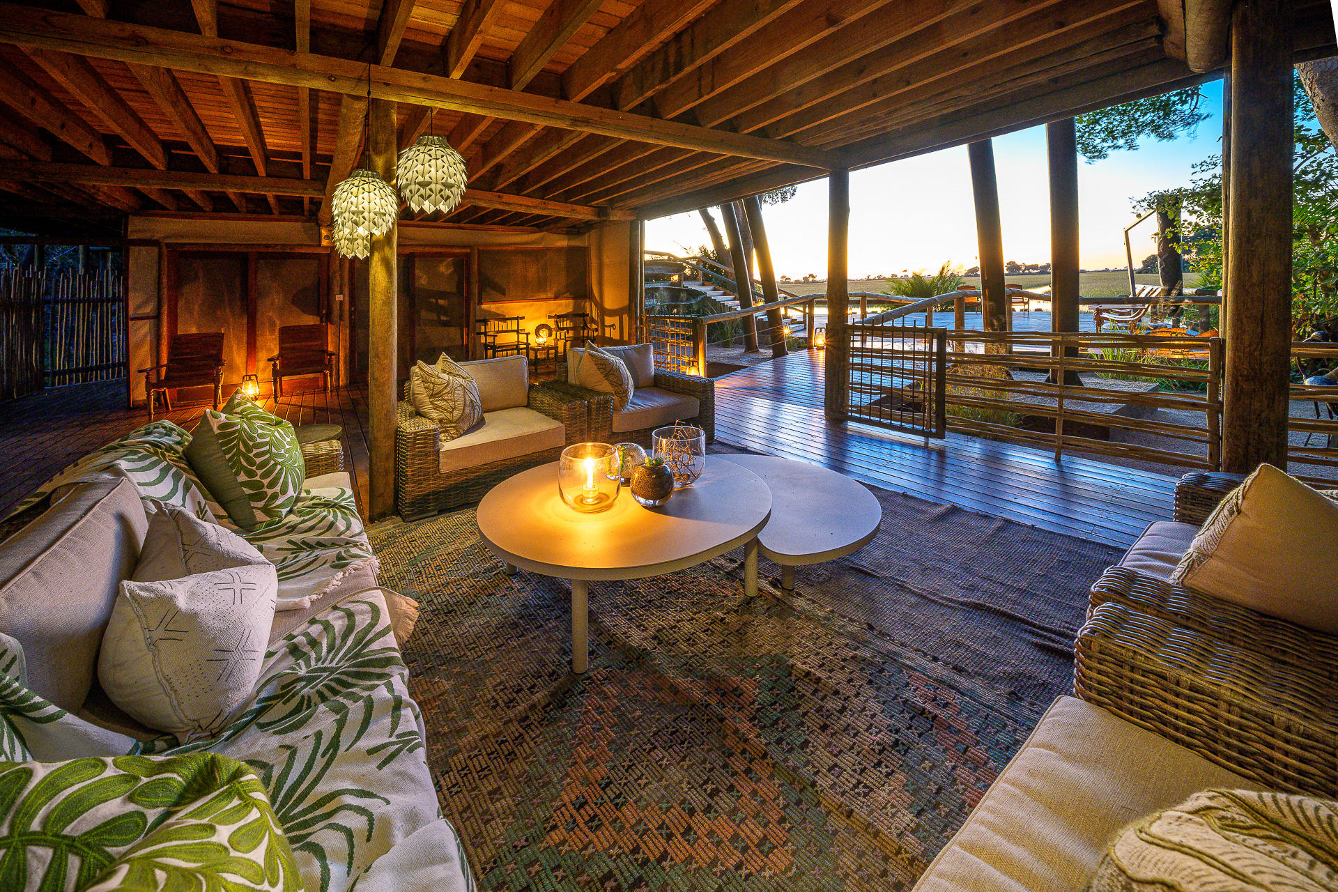 Downstairs lounge at Jacana Camp