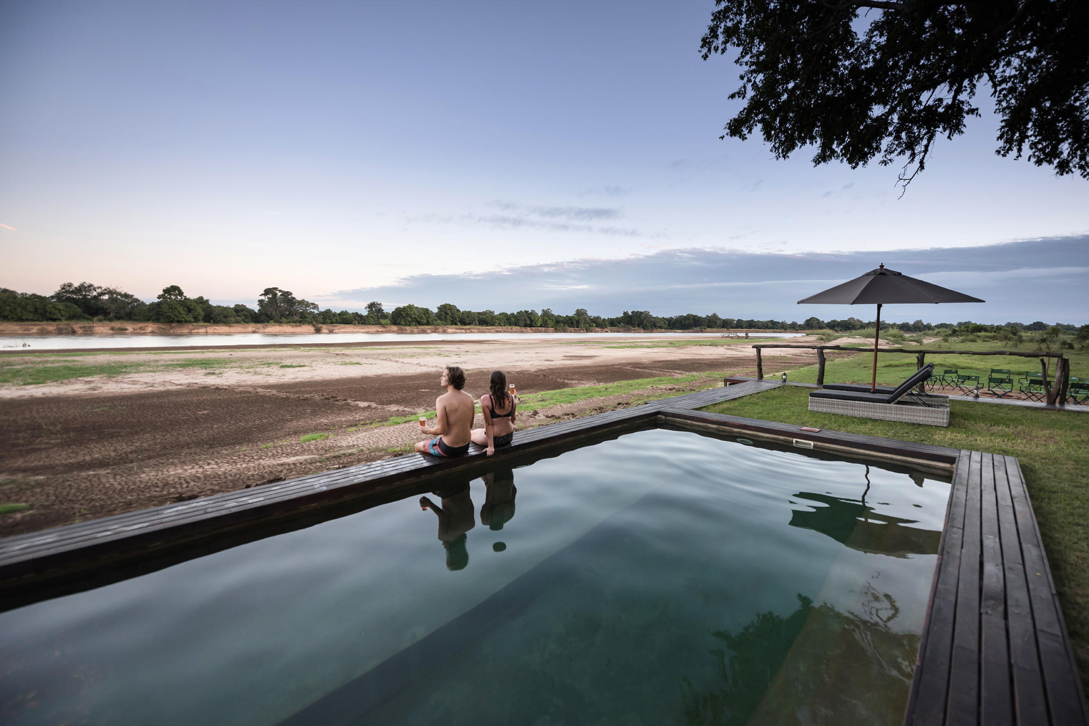 Pool at Shawa Luangwa overlooking the Luangwa River