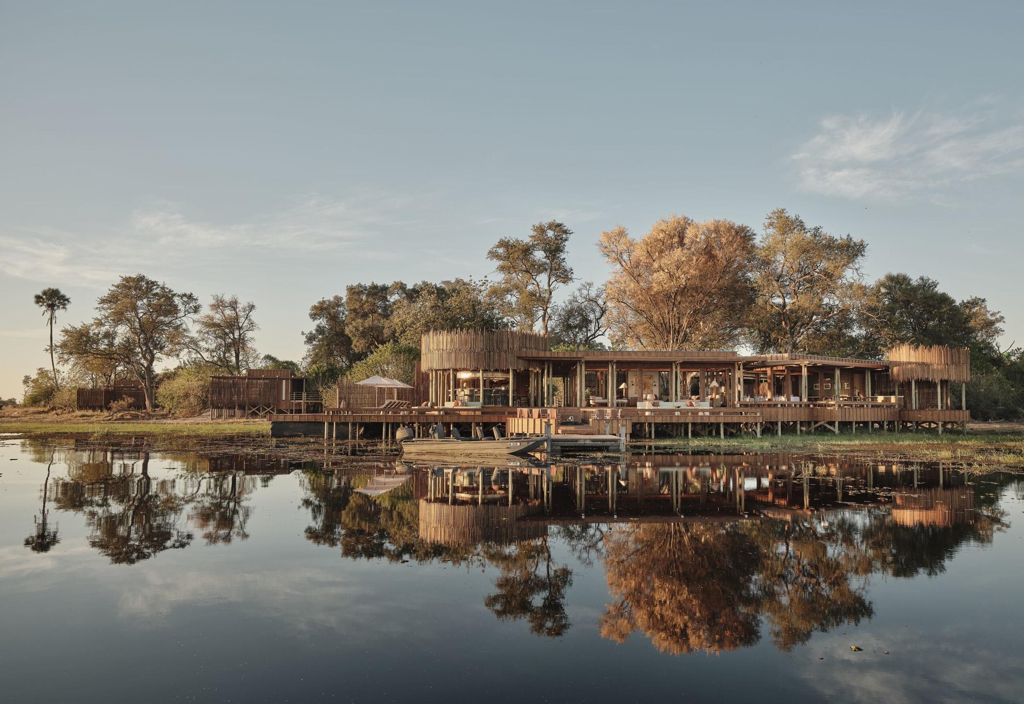 View across to Baines' Lodge in the Okavango Delta