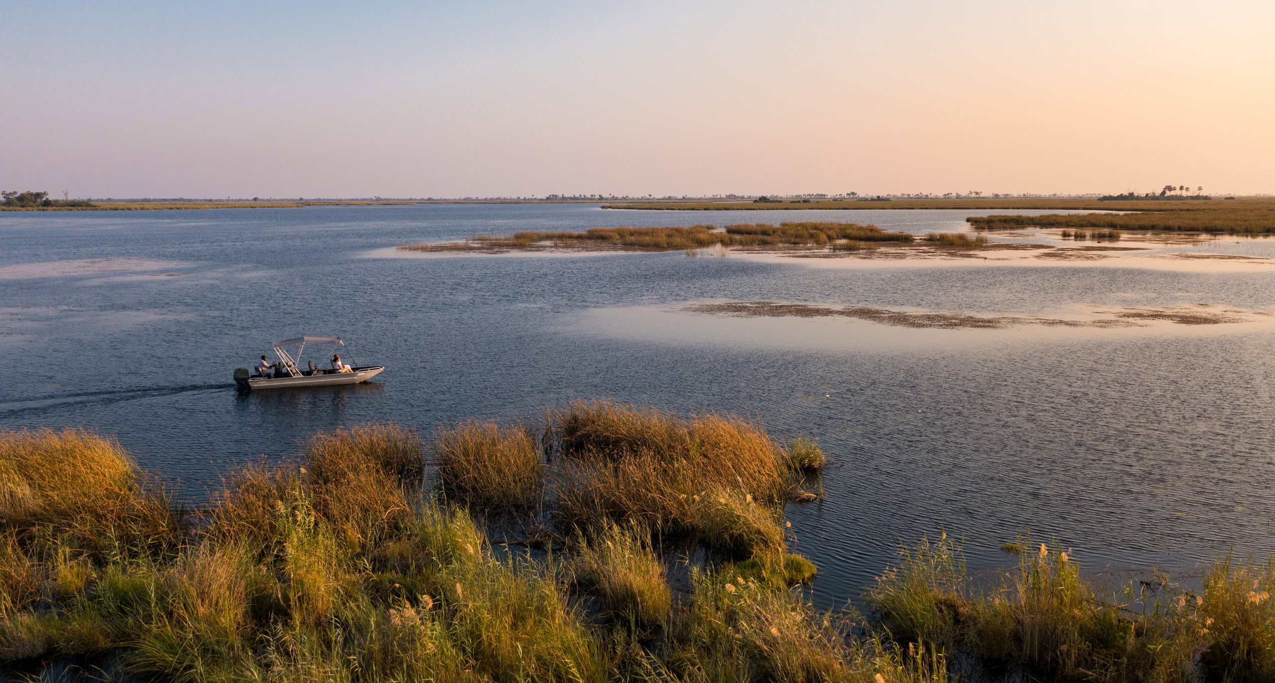 Out on the water at Zarafa Camp in Botswana