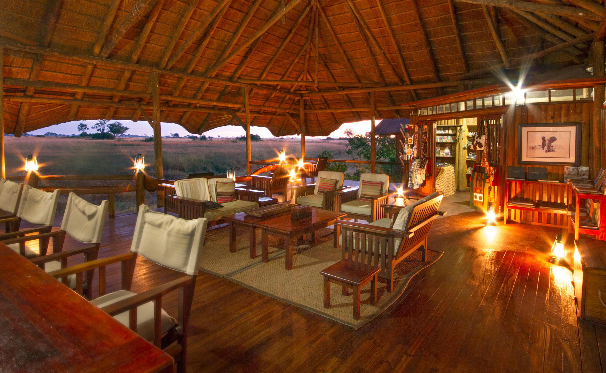 Main Lounge area at Lebala Camp in the Kwando Reserve