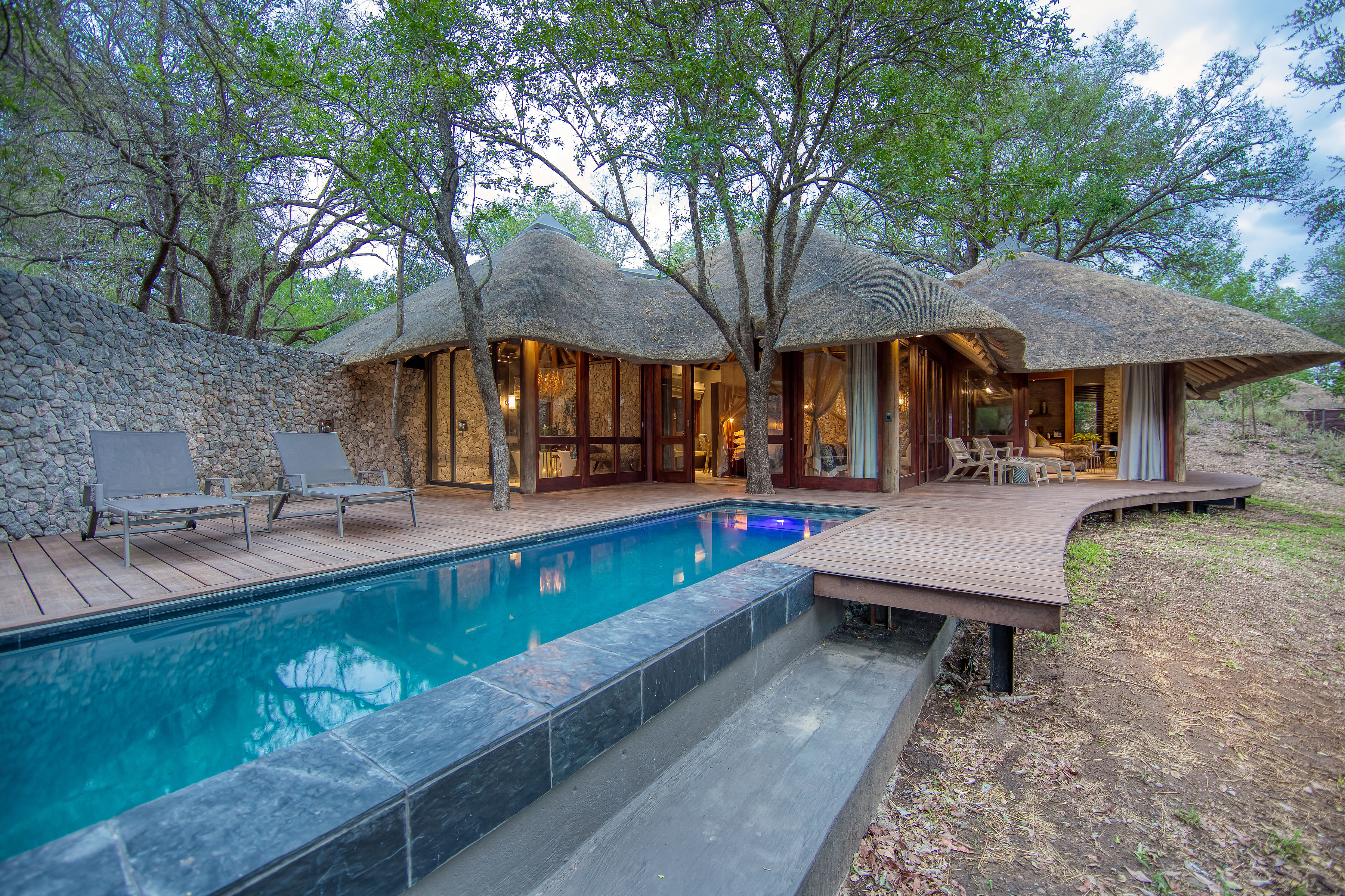 Beautiful private plunge pool at Dulini Leadwood in the sabi sands
