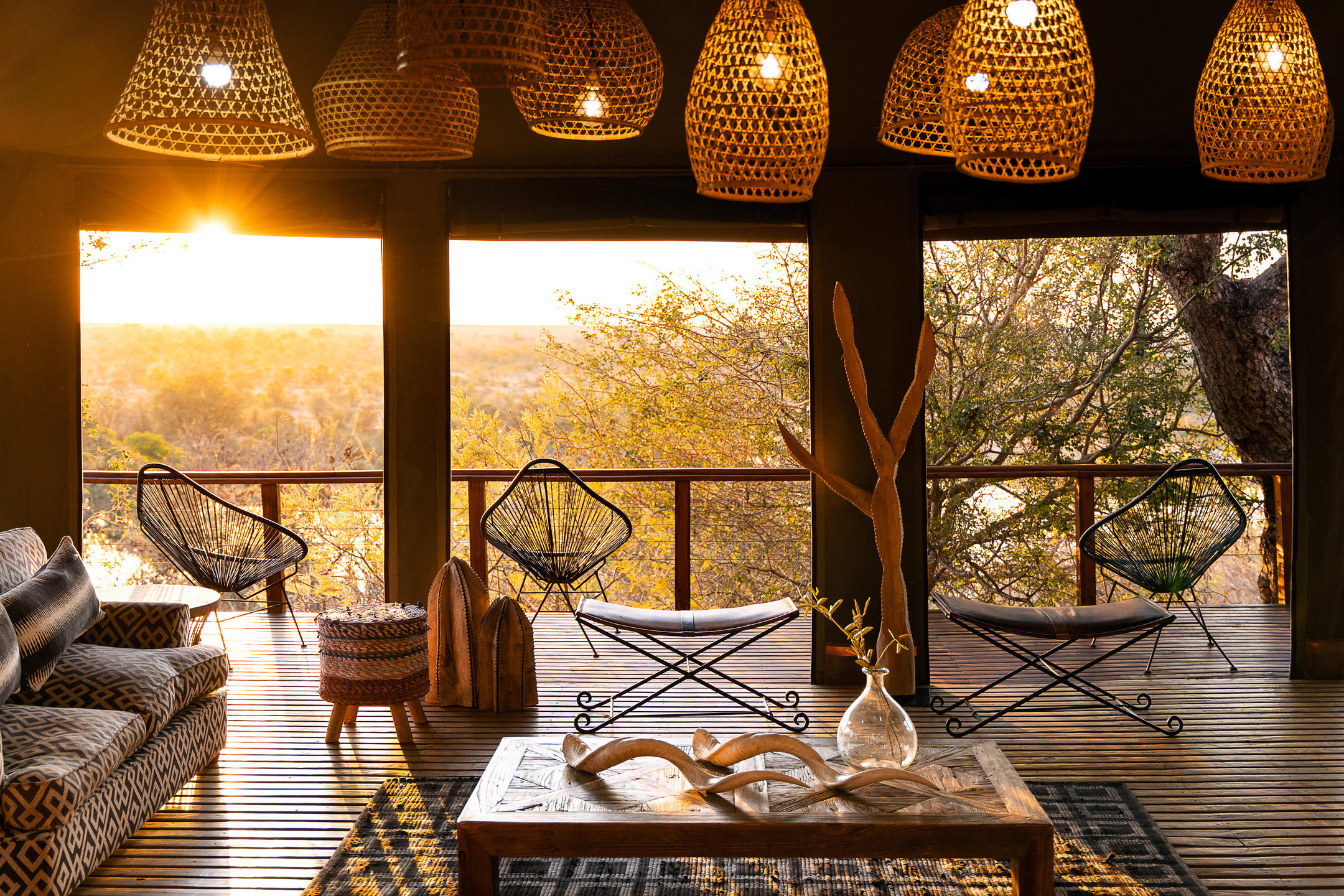Main lounge area at Simbavati Hilltop Lodge