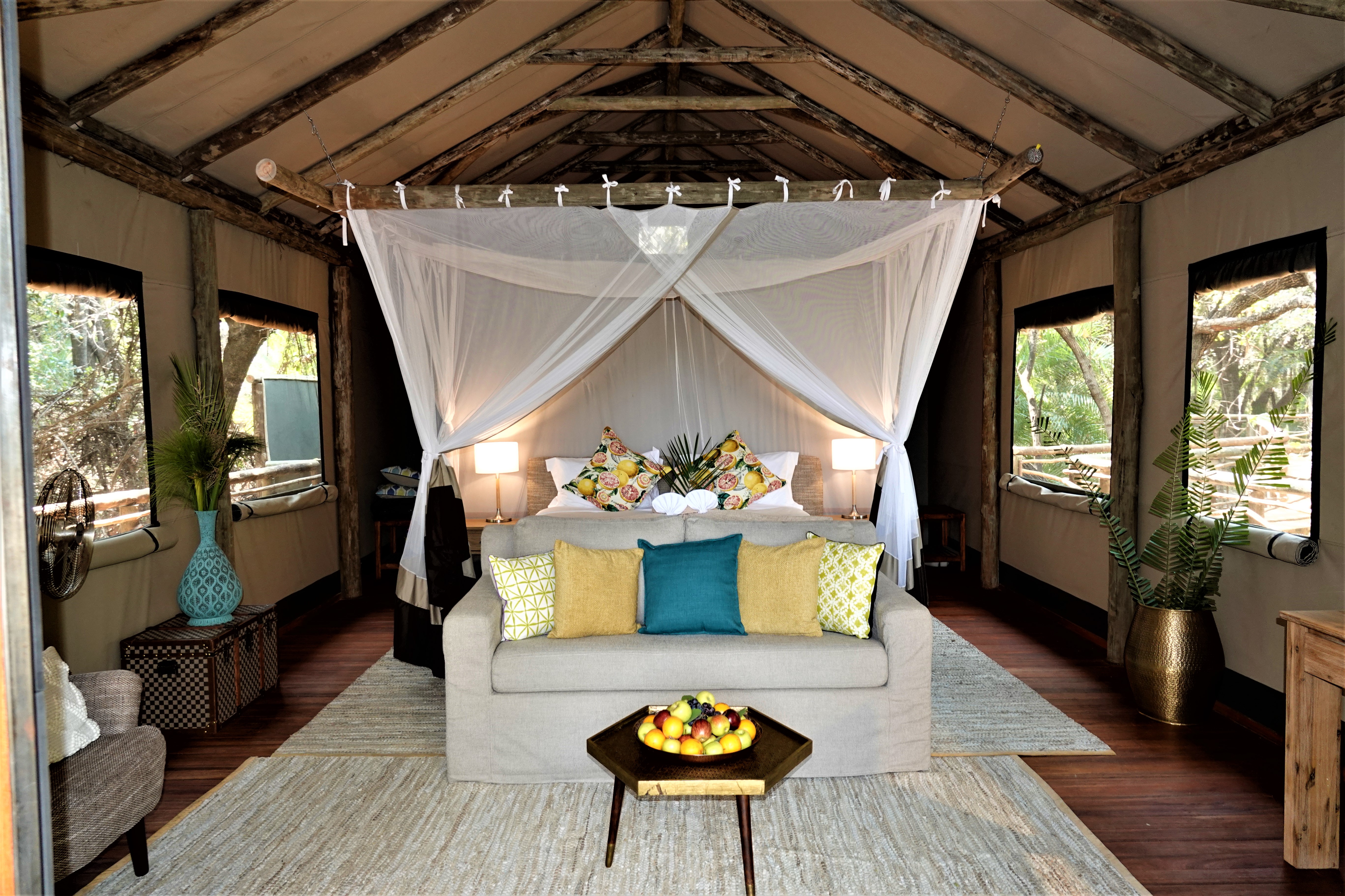 Tent interior at setari camp